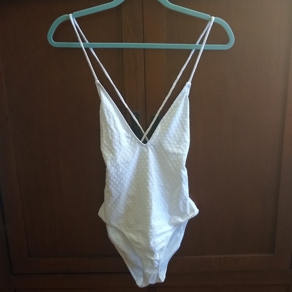Zara Other - White Zara polkadot tie up back bathing suit